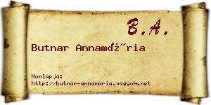 Butnar Annamária névjegykártya